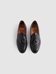 Reiss Black Clayton Leather Tassel Loafers - Image 2 of 3