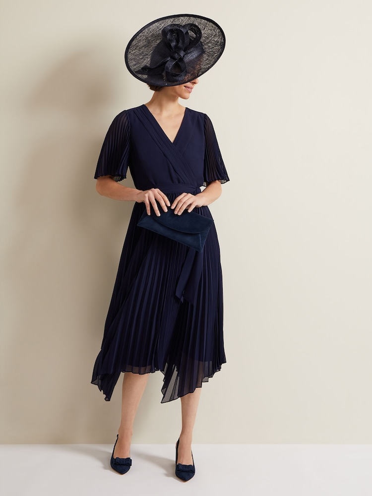 Phase Eight Blue Bow Front Slingback Block Heel Shoes - Image 7 of 7