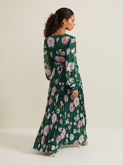 Phase Eight Green Petite Petite Rosa Floral Pleat Maxi Dress - Image 2 of 6