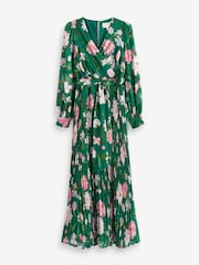 Phase Eight Green Petite Petite Rosa Floral Pleat Maxi Dress - Image 6 of 6