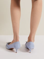 Phase Eight Blue Embellished Kitten Heel Shoes - Image 3 of 8