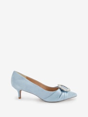 Phase Eight Blue Embellished Kitten Heel Shoes - Image 5 of 8
