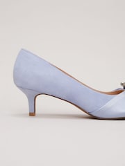 Phase Eight Blue Embellished Kitten Heel Shoes - Image 7 of 8