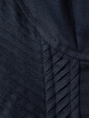 Reiss Navy Etta 100% Linen Corset Midi Dress - Image 5 of 5