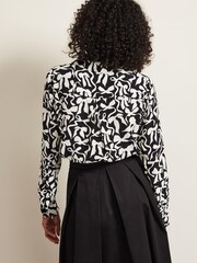 Phase Eight Black Abstract Era Bow Blouse - Image 4 of 8