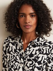 Phase Eight Black Abstract Era Bow Blouse - Image 7 of 8