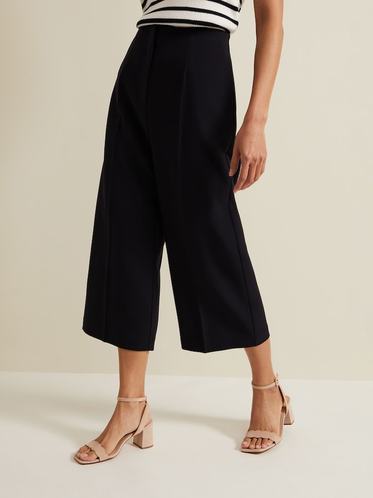 Phase Eight Blue Petite Aubrielle Clean Crepe Culottes - Image 1 of 6