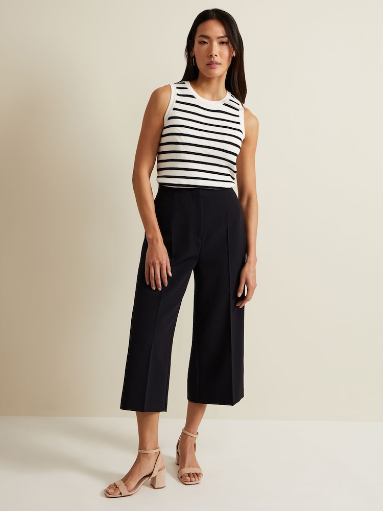 Phase Eight Blue Petite Aubrielle Clean Crepe Culottes - Image 2 of 6