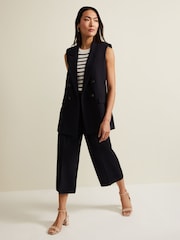 Phase Eight Blue Petite Aubrielle Clean Crepe Culottes - Image 4 of 6