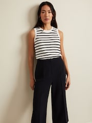 Phase Eight Blue Petite Aubrielle Clean Crepe Culottes - Image 5 of 6