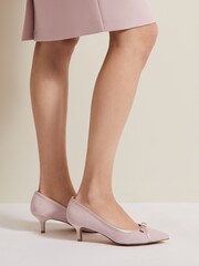 Phase Eight Pink Bow Kitten Heel Shoes - Image 4 of 7