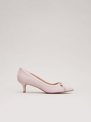Phase Eight Pink Bow Kitten Heel Shoes - Image 5 of 7