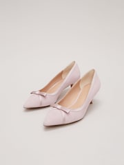 Phase Eight Pink Bow Kitten Heel Shoes - Image 6 of 7