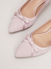 Phase Eight Pink Bow Kitten Heel Shoes - Image 7 of 7