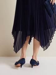 Phase Eight Blue Bow Kitten Heel Shoes - Image 3 of 7