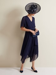 Phase Eight Blue Bow Kitten Heel Shoes - Image 4 of 7