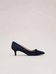 Phase Eight Blue Bow Kitten Heel Shoes - Image 5 of 7