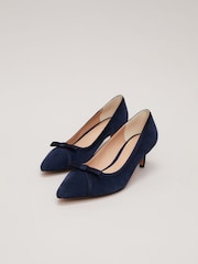 Phase Eight Blue Bow Kitten Heel Shoes - Image 6 of 7