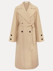 Phase Eight Neutral Brown Button Detail Sandy Trench - Image 9 of 9