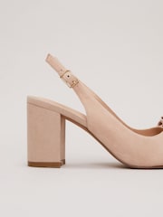 Phase Eight Natural Bow Front Slingback Block Heel Shoes - Image 7 of 7