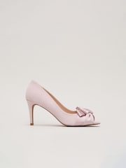 Phase Eight Pink Satin Twist Peep Toe Shoes - Image 1 of 9