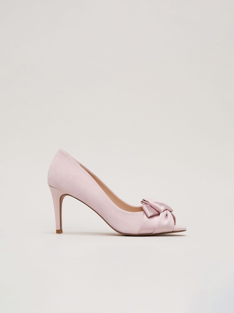 Phase Eight Pink Satin Twist Peep Toe Shoes - Image 1 of 9