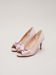 Phase Eight Pink Satin Twist Peep Toe Shoes - Image 2 of 9