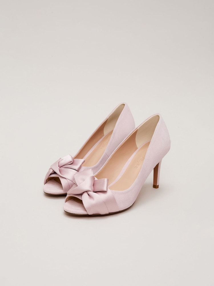 Phase Eight Pink Satin Twist Peep Toe Shoes - Image 2 of 9