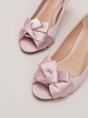Phase Eight Pink Satin Twist Peep Toe Shoes - Image 3 of 9