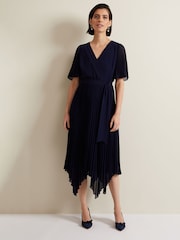 Phase Eight Blue Suede Bow Front Court Shoes - Image 3 of 8