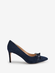 Phase Eight Blue Suede Bow Front Court Shoes - Image 5 of 8