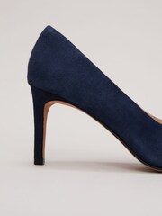 Phase Eight Blue Suede Bow Front Court Shoes - Image 8 of 8