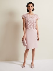 Phase Eight Pink Bow Front Block Heel Shoes - Image 3 of 7