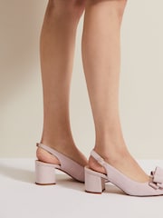 Phase Eight Pink Bow Front Block Heel Shoes - Image 4 of 7