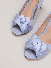 Phase Eight Blue Satin Twist Peep Toe Shoes - Image 4 of 9