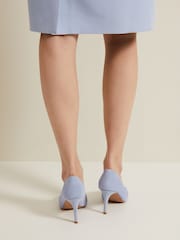 Phase Eight Blue Satin Twist Peep Toe Shoes - Image 8 of 9