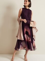 Phase Eight Pink Satin Trim Scarf - Image 1 of 5