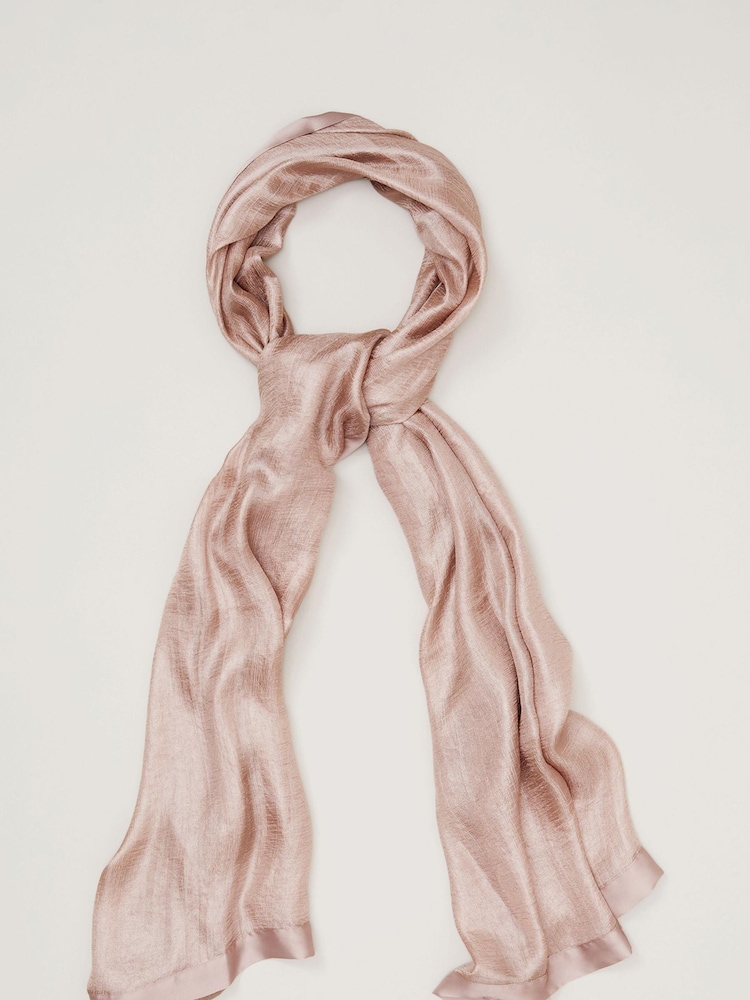 Phase Eight Pink Satin Trim Scarf - Image 5 of 5