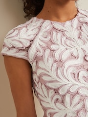 Phase Eight Pink Petite Petite Karima Tapework Midi Dress - Image 4 of 5