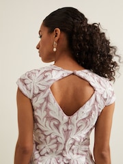 Phase Eight Pink Petite Petite Karima Tapework Midi Dress - Image 5 of 5