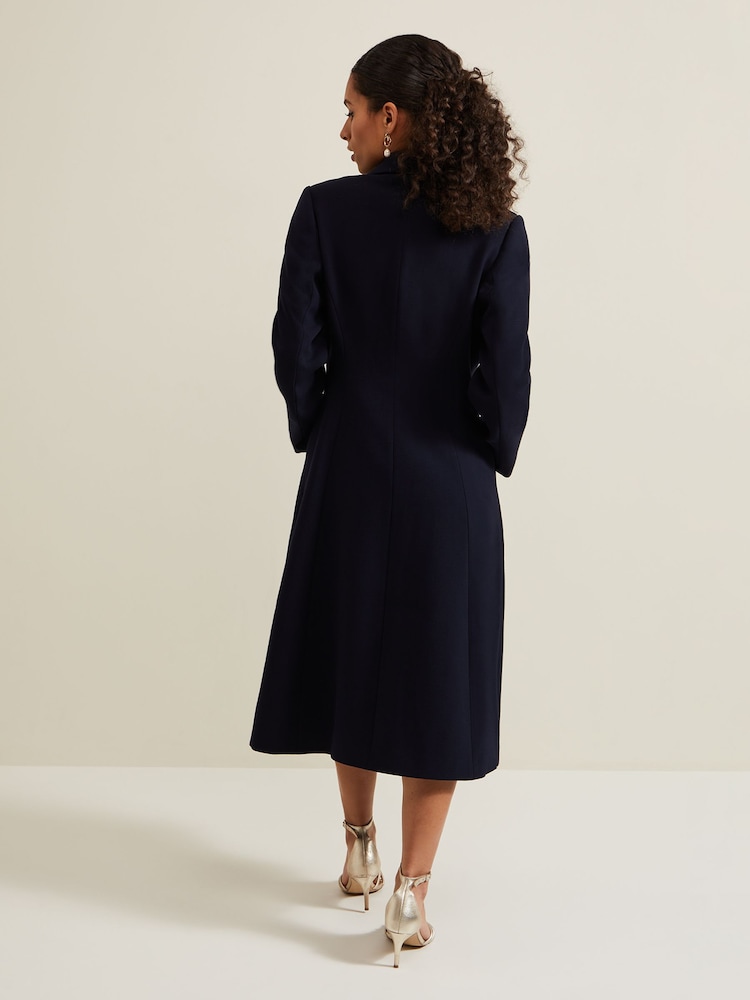 Phase Eight Blue Petite Petite Juliette Crepe Coat - Image 2 of 8
