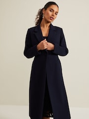 Phase Eight Blue Petite Petite Juliette Crepe Coat - Image 4 of 8