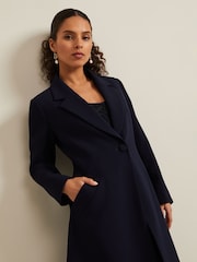 Phase Eight Blue Petite Petite Juliette Crepe Coat - Image 6 of 8