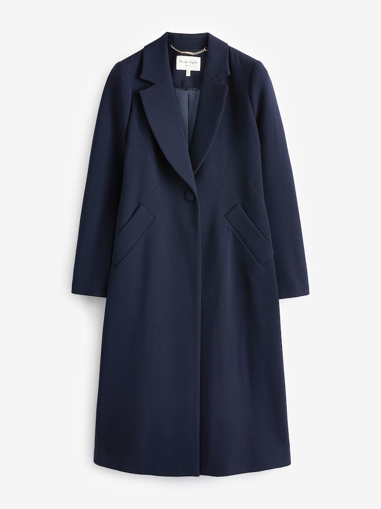 Phase Eight Blue Petite Petite Juliette Crepe Coat - Image 8 of 8