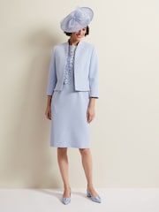 Phase Eight Blue Suede Buckle Block Heel Shoes - Image 3 of 7