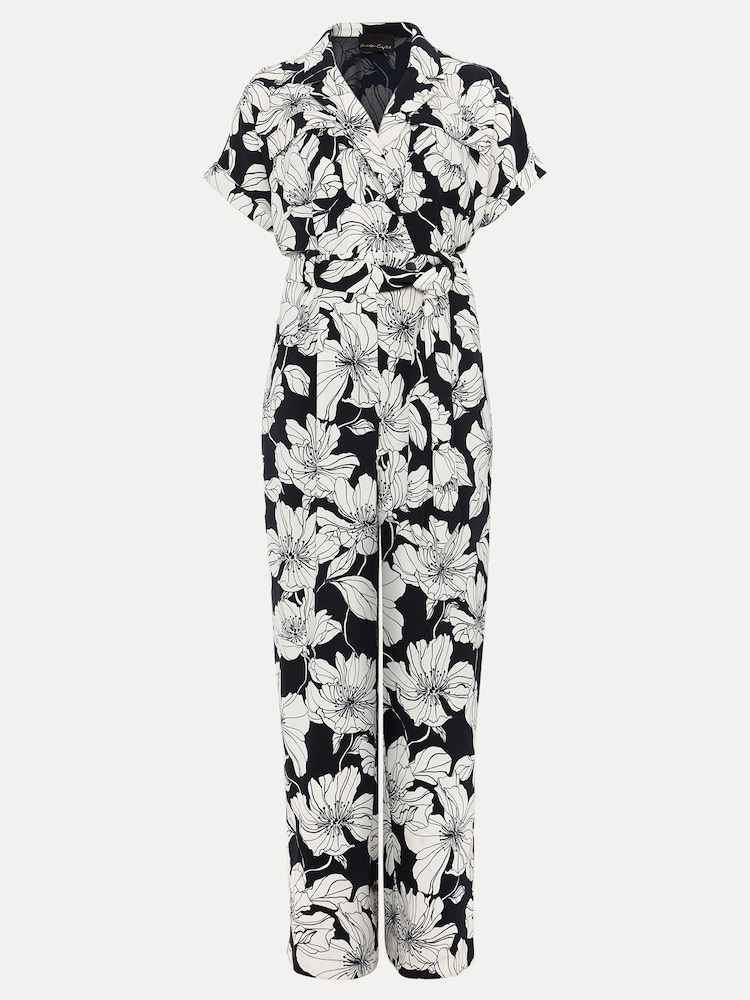 Phase Eight Black Floral Constance Jumpsuit - Image 8 of 8 Phase Eight Black Floral Constance Jumpsuit - Image 8 of 8