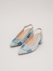 Phase Eight Green Suede Buckle Block Heel Shoes - Image 6 of 8