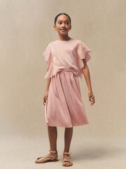 Mango Pink Pleated Metallic Skirt - Image 1 of 4