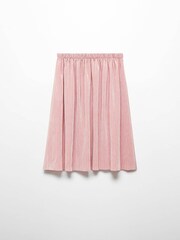 Mango Pink Pleated Metallic Skirt - Image 2 of 4