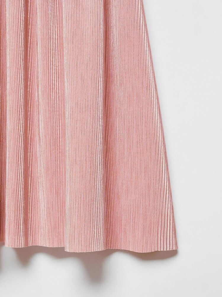 Mango Pink Pleated Metallic Skirt - Image 4 of 4